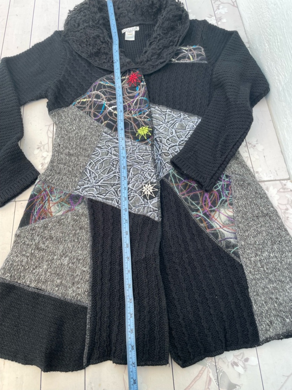 Avalin Black Knit Hoodie Cardigan - Picture 9 of 9
